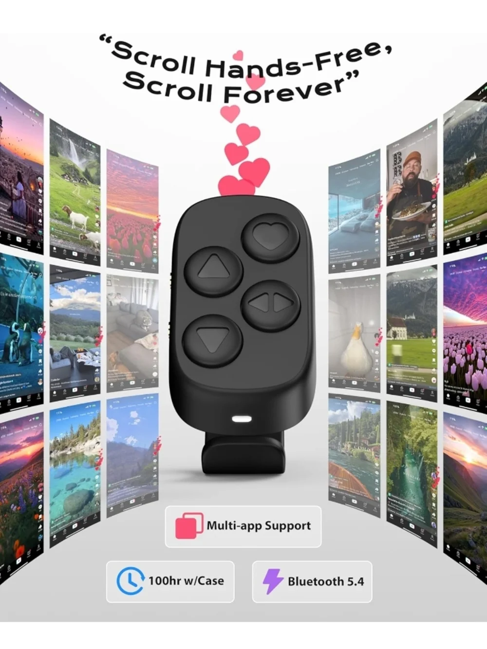 Black Smart Wearable Ring Remote for Phones